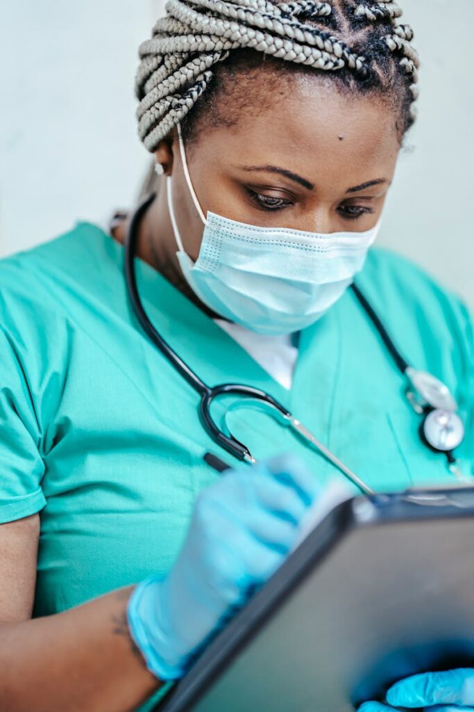 Crop doctor writing prescription on paper