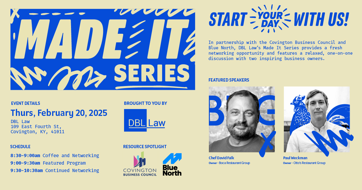 DBL Law’s Made It Series – Chef David Falk & Paul Weckman