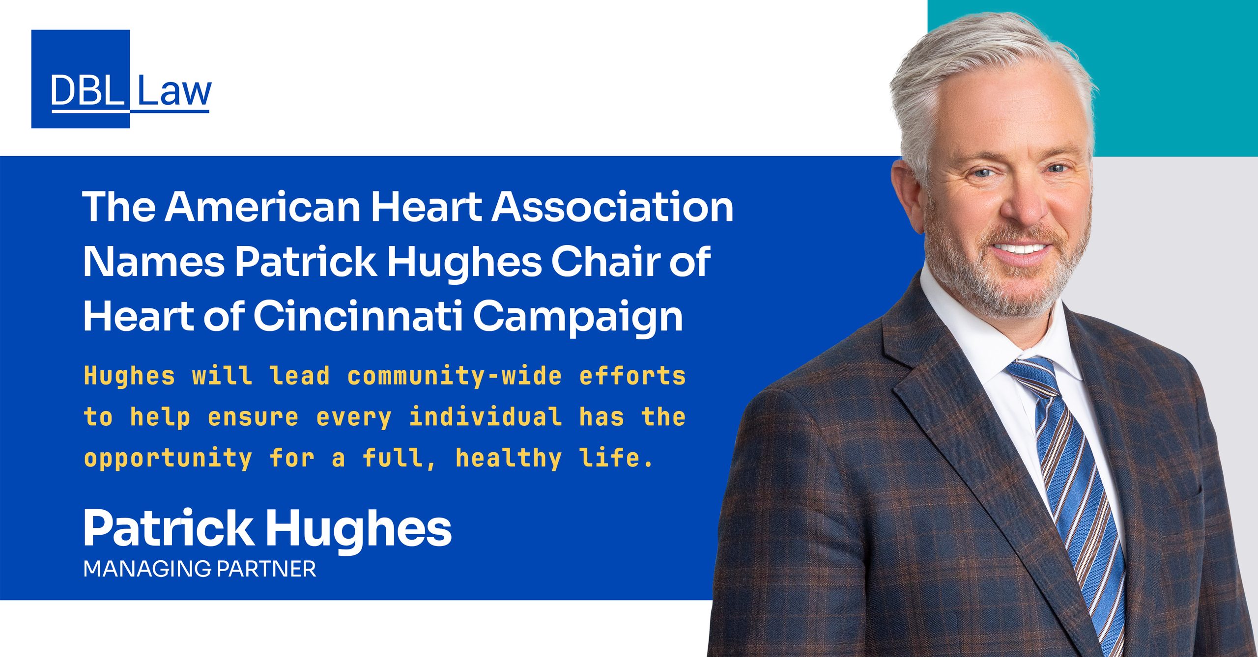 Hughes to Lead Year-Round Campaign to Improve Health in Greater Cincinnati